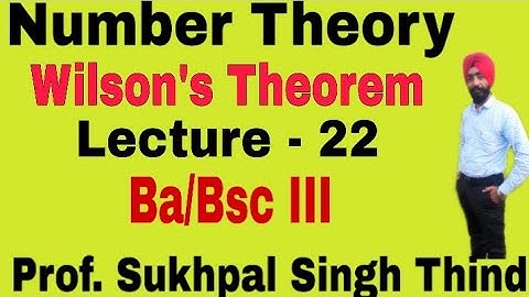 Number Theory // Wilson 