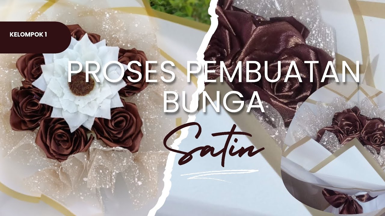 proses pembuatan bucket dari pita satin 