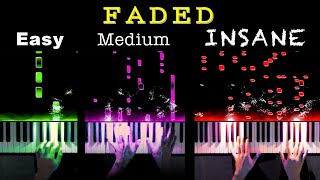 10 Levels of Faded (Piano) chords