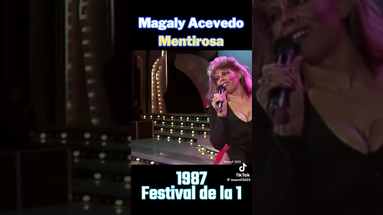 Magaly Acevedo la Reina del merengue en el festival de la una  año 1987  con su gran éxito mentirosa