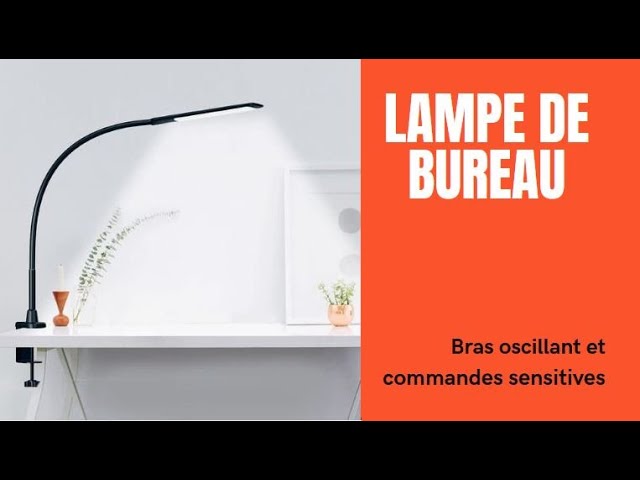 Lampe de bureau LED à bras oscillant et boutons sensitifs - YouTube