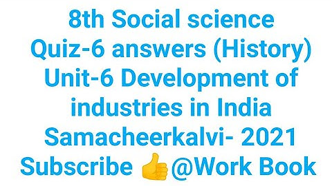 8th Social Quiz 6| class 8 social Quiz 6 answer|8th Social worksheet 6 answers|