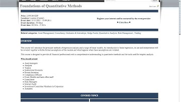 Foundations of Quantitative Methods Course