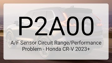 DTC P2A00: A/F Sensor Circuit Range/Performance Problem - Honda CR-V 2023+