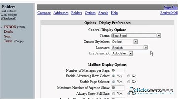How to modify display preferences in SquirrelMail