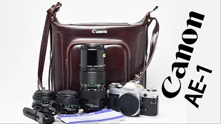 canon ae 1 vintage camera 35mm film kit bundle original leather bag review