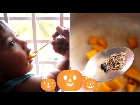 தமிழில்-healthy-baby-lunch-|-7-month-baby-food-|-yellow-pumpkin-rice