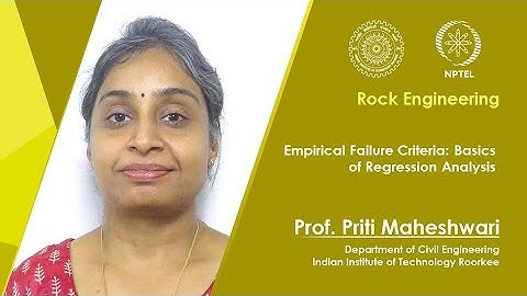 Lecture 31: Empirical Failure Criteria: Basics of Regression Analysis