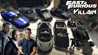 GTA 5 - Stealing Fast And Furious VILLAINS Cars with Franklin | (GTA V Real Life Cars #59)