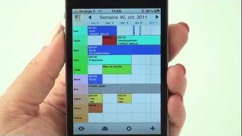 Preview of the mobile version of PlanningPME on Iphone (english)