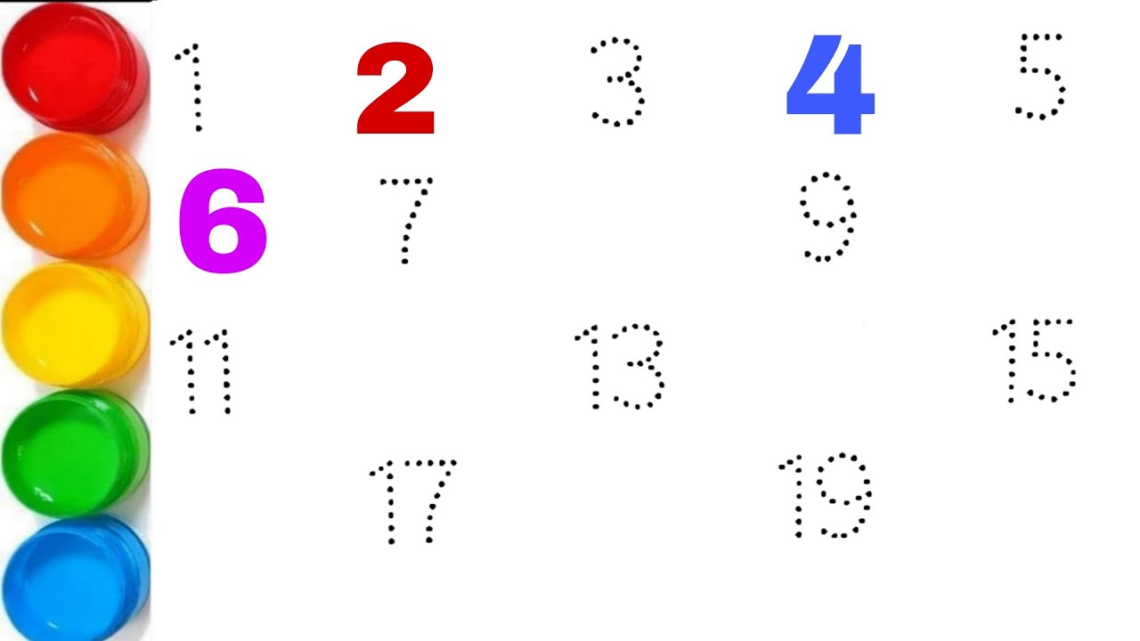 Number 1234567890 drawing and colouring 🥰✍️📘📖// missing number // 1 to 20 missing number drawing 