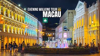 Macau - Evening Walking Tour【4K HDR】| Historic Centre of Macau