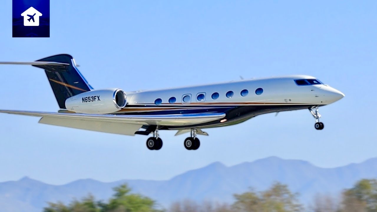 Private Jet Action on Runway 16R | Van Nuys Airport (VNY)