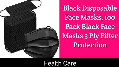 Black Disposable Face Masks, 100 Pack Black Face Masks 3 Ply Filter Protection | Health Care