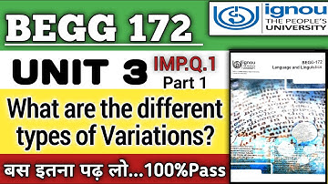 Language Variations| UNIT 3...BEGG 172...MOST IMPORTANT QUESTIONS WITH ANSWES|Part 1 #easylearning