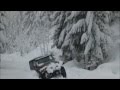 Jeep Wrangler in Deep Snow Pacific Northwest Cascades of Oregon