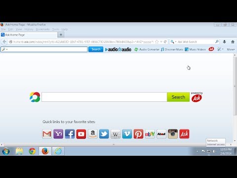 How to uninstall AudioToAudio toolbar and Ask search (home.tb.ask.com)