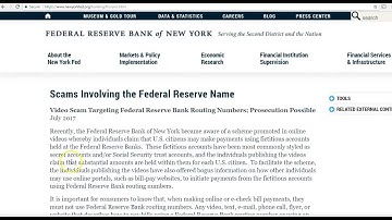 Video Scam Targeting Federal Reserve Bank Routing Numbers say