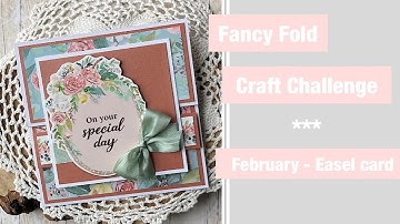 Reverse easel card #ffcchallenge2023 || Papercraft Essentials #220 Feb 2023