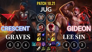 T1 Crescent Graves vs GRF GIDEON Lee Sin Jungle - KR Patch 10.21