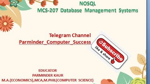 MCS 207 DATABASE MANAGEMENT SYSTEMS |IGNOU TEE|NOSQL