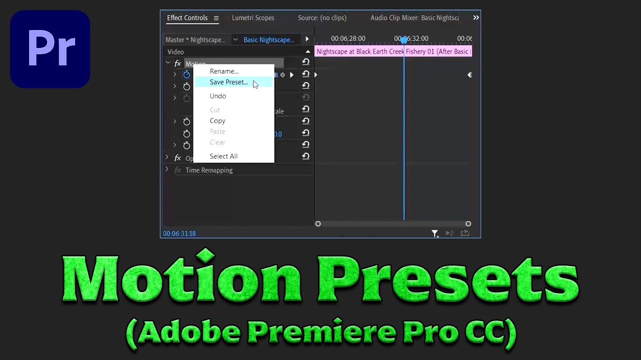 create and use touch preset adobe premiere pro