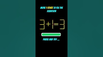 Improve IQ - Fix The Equation - Matchstick Puzzle with answer #matchstickpuzzle #brainteaser