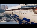 Бриллиантовая Принцесса (Diamond Princess) отходит от мор.вокзала Владивостока, 31.07.2018