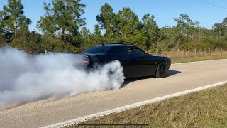 Doing a HUGE burnout in 392 SCATPACK before new tires!!