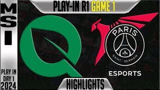 FLY vs PSG Highlights Game 1 | MSI 2024 Play-Ins Round 1 | FlyQuest vs PSG Talon G1