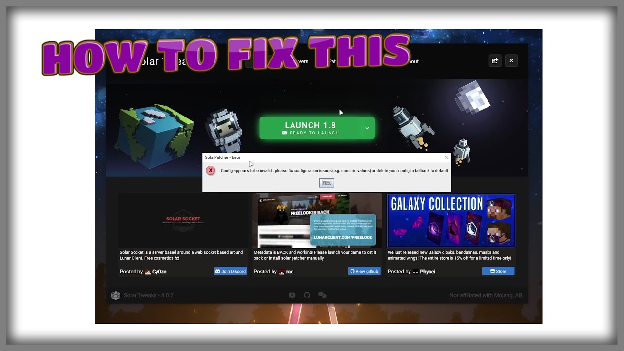HOW TO FIX solar tweaks PATCHER ISSUES