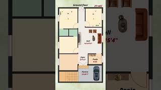 2745 East Facing Vastu House Plan 3Bhk