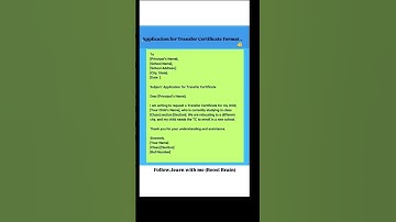 Transfer Certificate Application Format....👍 follow my channel for more information....👍#learning