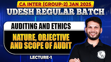 Auditing and Ethics: Nature, Objective and Scope of Audit | CA Inter Jan 2025 | Udesh Regular Batch
