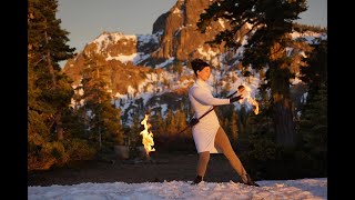 Snow and Fire - Sierra  Mountains Inspiring Fire Dance