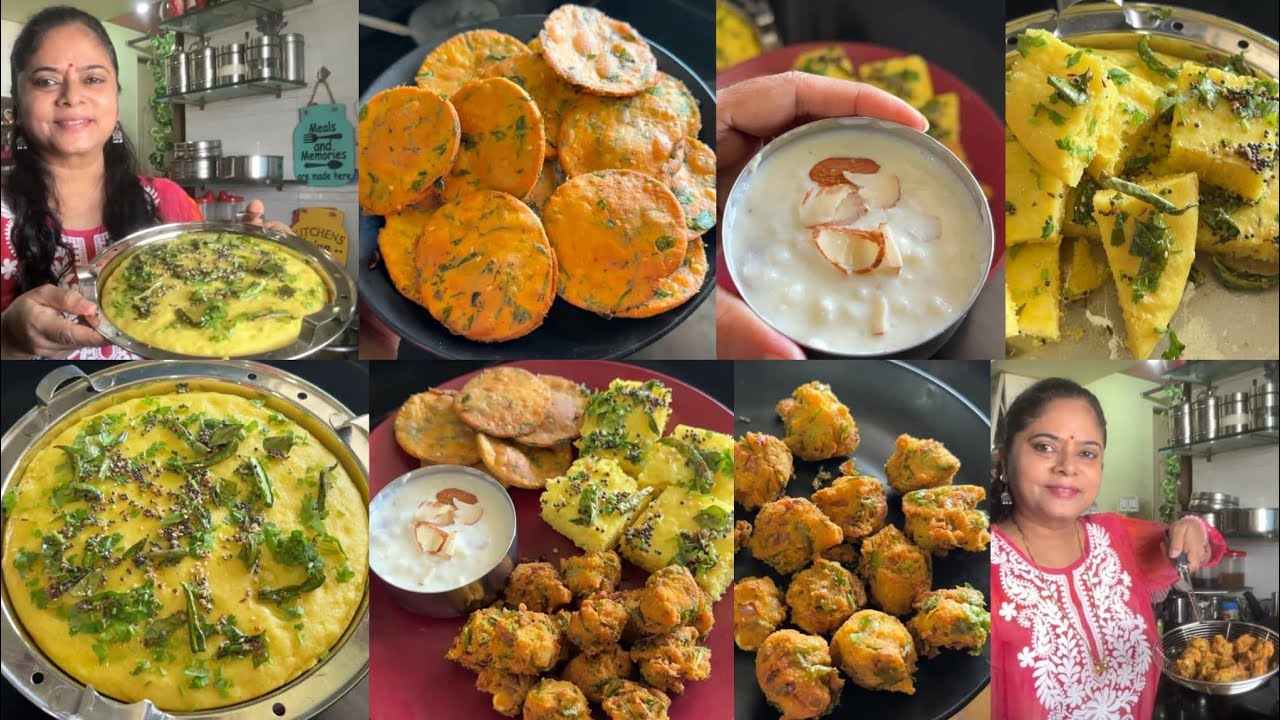 banao खाओ +Breakfast & Teatime snacks🍱 Instant dhokla🌺 rice kheer🌺 methi mathri🌺 Chana dal pakoda