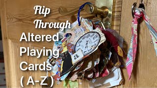 Altered playing cards ( A-Z ) junk journal mixed media ideas #flipthroughfriday