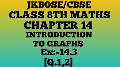 INTRODUCTION TO GRAPHS class 8th ¶Ex.14.3¶ (Q.1,2)jkbose/cbse.