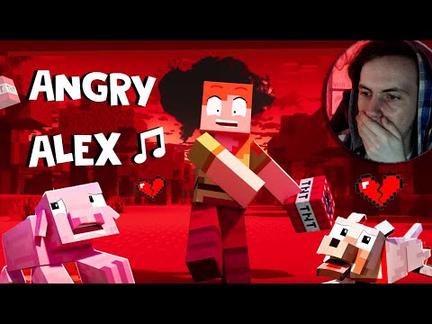 "ANGRY ALEX" 🎵 [VERSION A] Minecraft Animation Music Video - Reaction