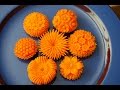 How to Make Carrot Flowers - Vegetable Carving Garnish - Sushi Garnish - Food Decoration