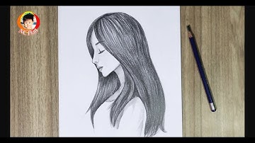 Vẽ chân dung cô gái nghiên bằng chì || NC Plan