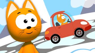 Snow mountain | Kitty and magic garage | Meow Meow Kitty cartoons with cars for kids