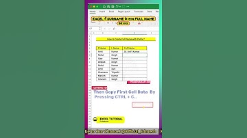 How to Create Full Name with Prefix in Excel | Combine Text | #excel #viral #shorts