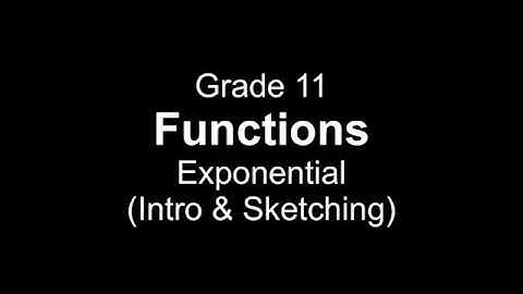 Grade 11 Functions Exponential (Intro & Sketching)