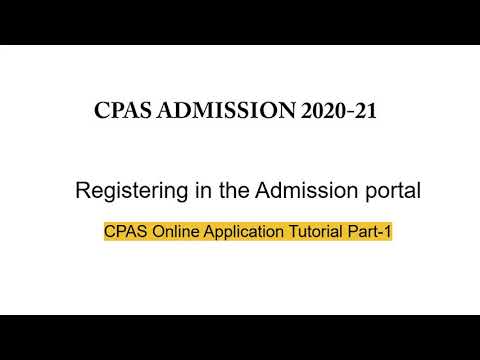 How to Apply for a Course in CPAS | Registration in CPAS Admission Portal | Online admission Part 1