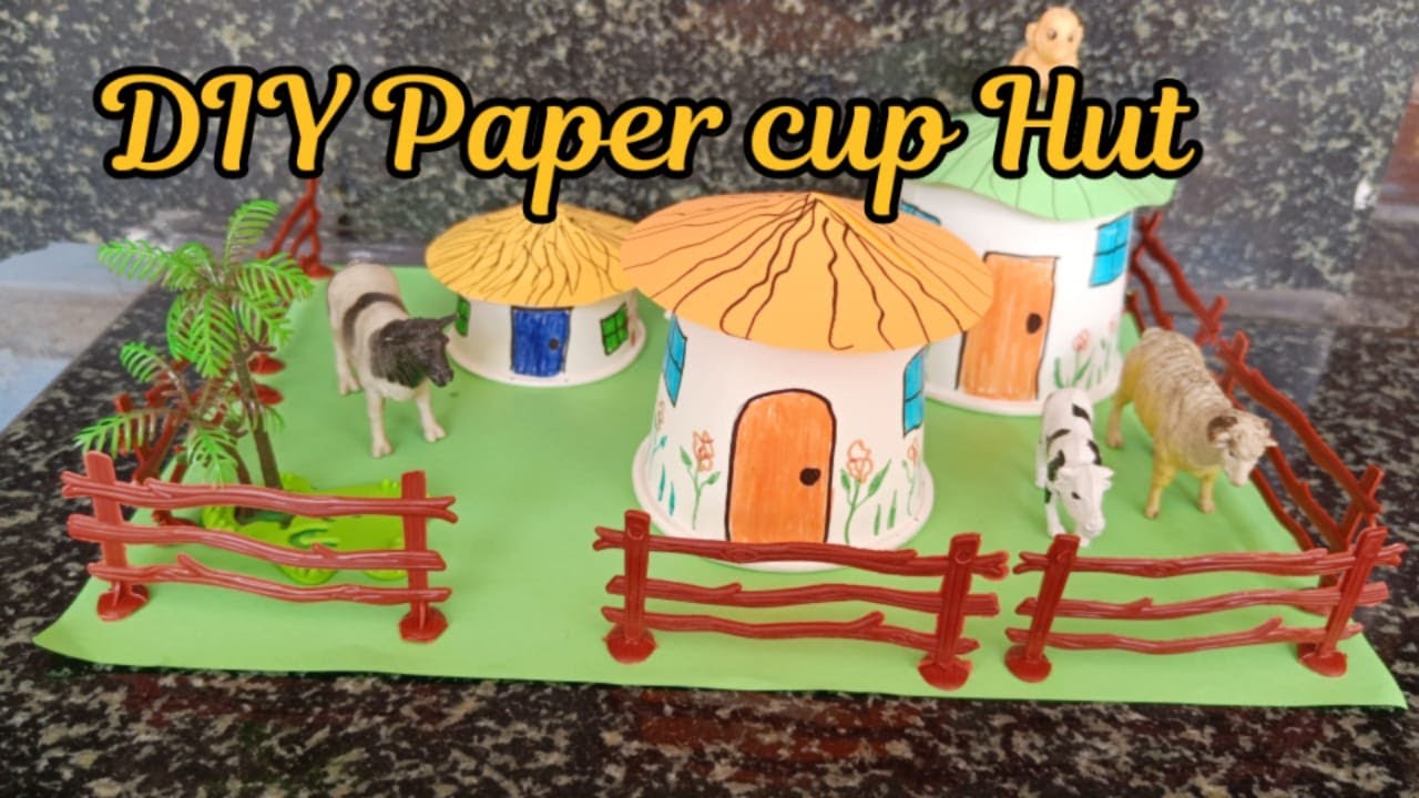 DIY Paper cup hut | how todo paper cup hut | Creative paper cup hut ...