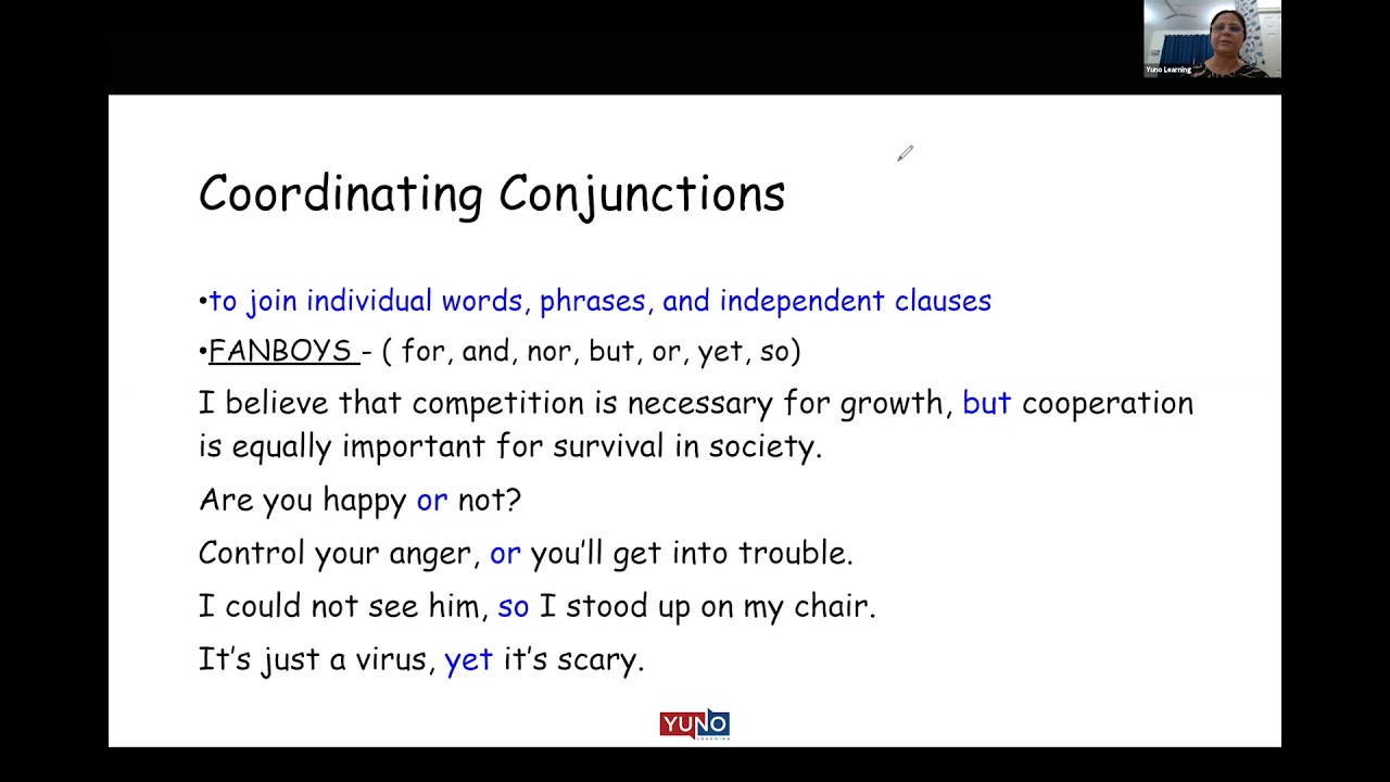 IELTS GRAMMAR - COORDINATING CONJUNCTIONS