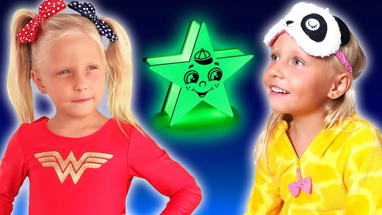 Little girl and a new bedtime story about friends