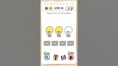 Brain test level 90 Please turn on all the lights.