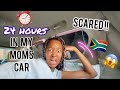 24 HOURS IN MY MOM'S CAR! *cries* you won't believe what happened!